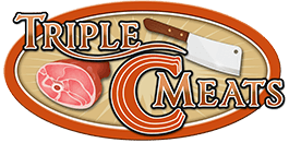 Triple-C-Meats-Logo Logo of Triple C Meats featuring a cleaver and various meat cuts, emphasizing quality meat products and butchery services.